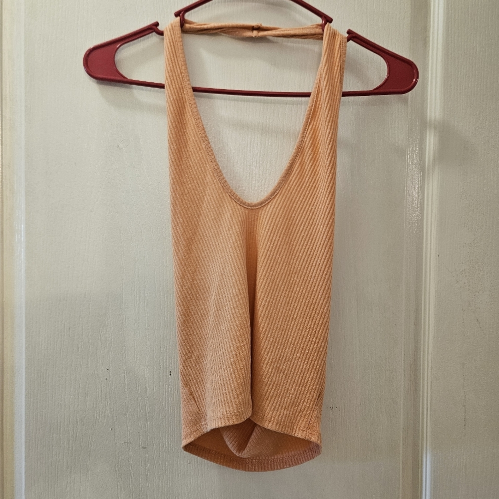 Caution to the Wind v neck crop tank top one strap women's size M Medium